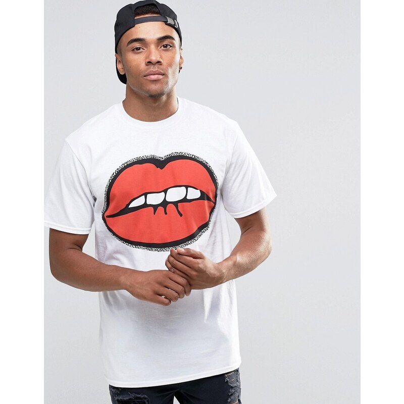 New Love Club - T-shirt imprimé lèvres - Blanc