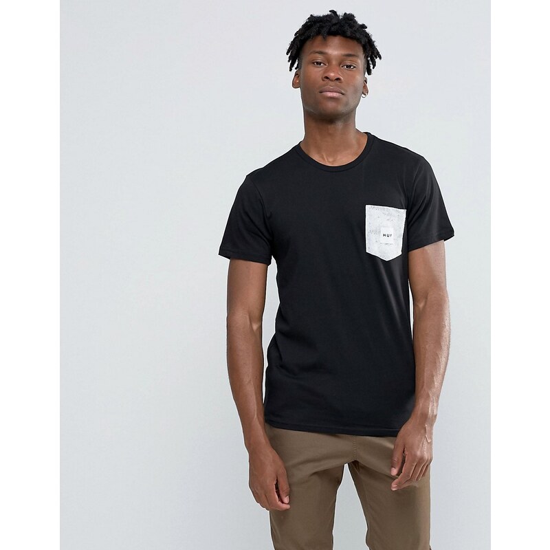 HUF - T-shirt avec logo carré - Noir