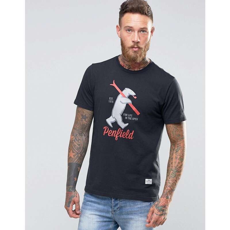 Penfield - Ski Bear - T-shirt avec logo - Noir
