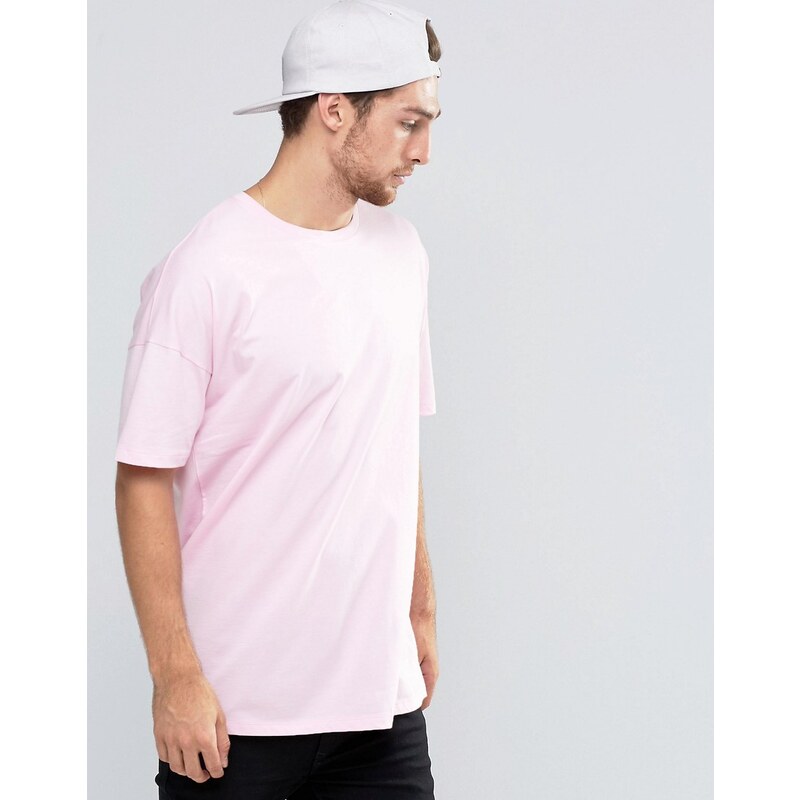 ASOS - T-shirt long oversize - Rose - Rose
