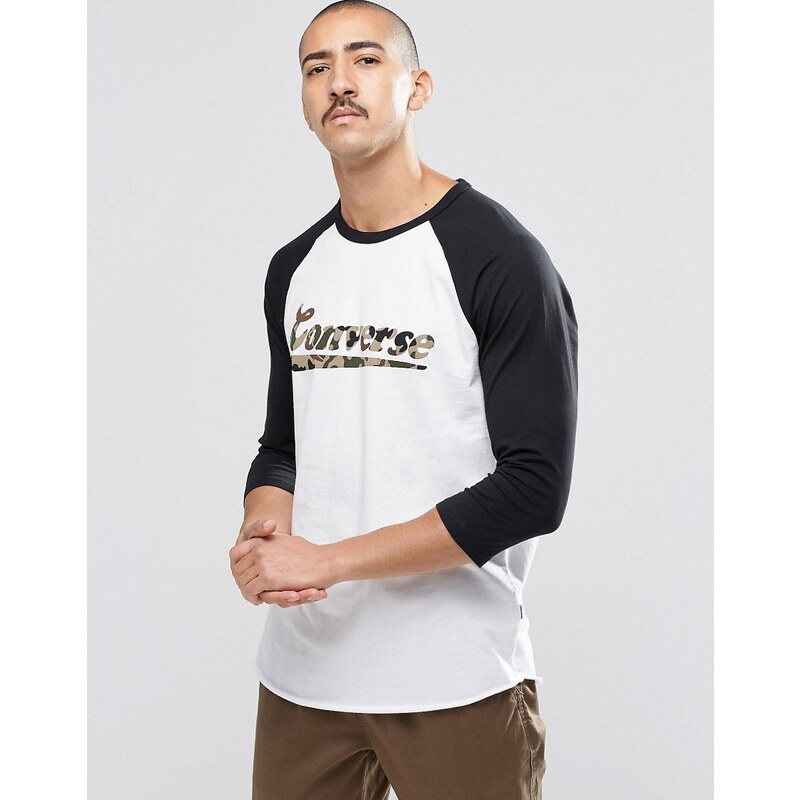 Converse - C75 - T-shirt à manches raglan avec logo - Blanc - 10001193-A01 - Blanc
