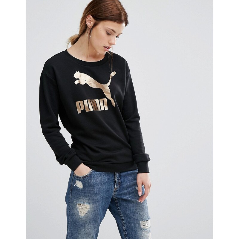 Puma - No.1 - Sweat boyfriend avec logo - Noir