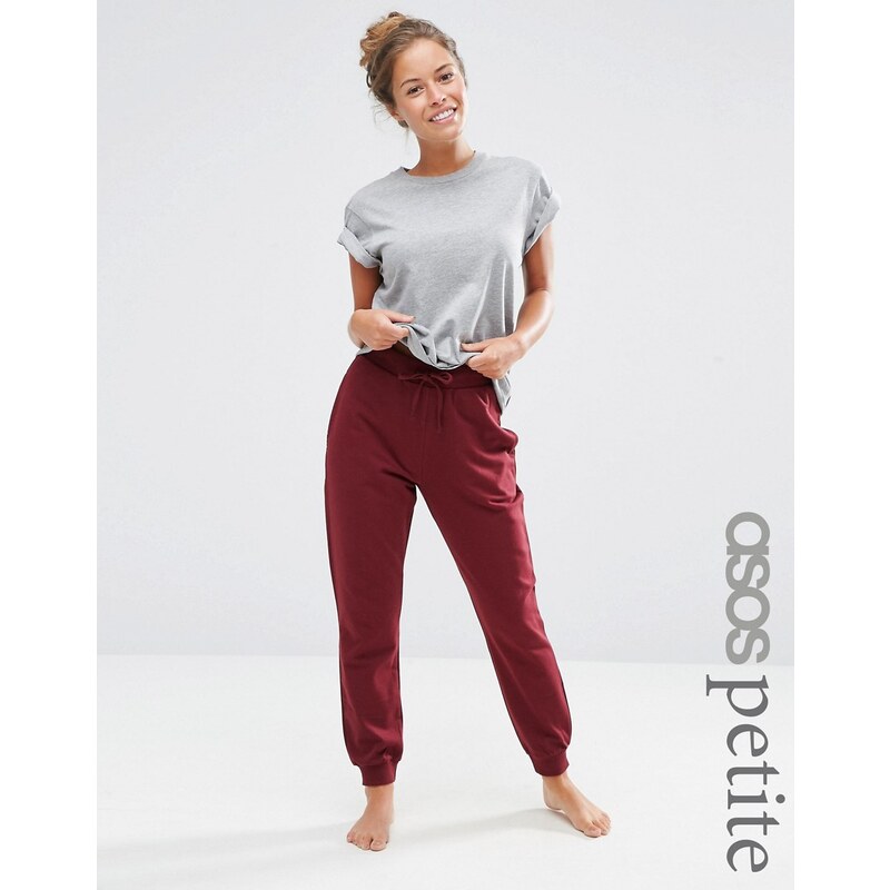ASOS PETITE - Pantalon de survêtement léger avec lien contrasté - Rouge