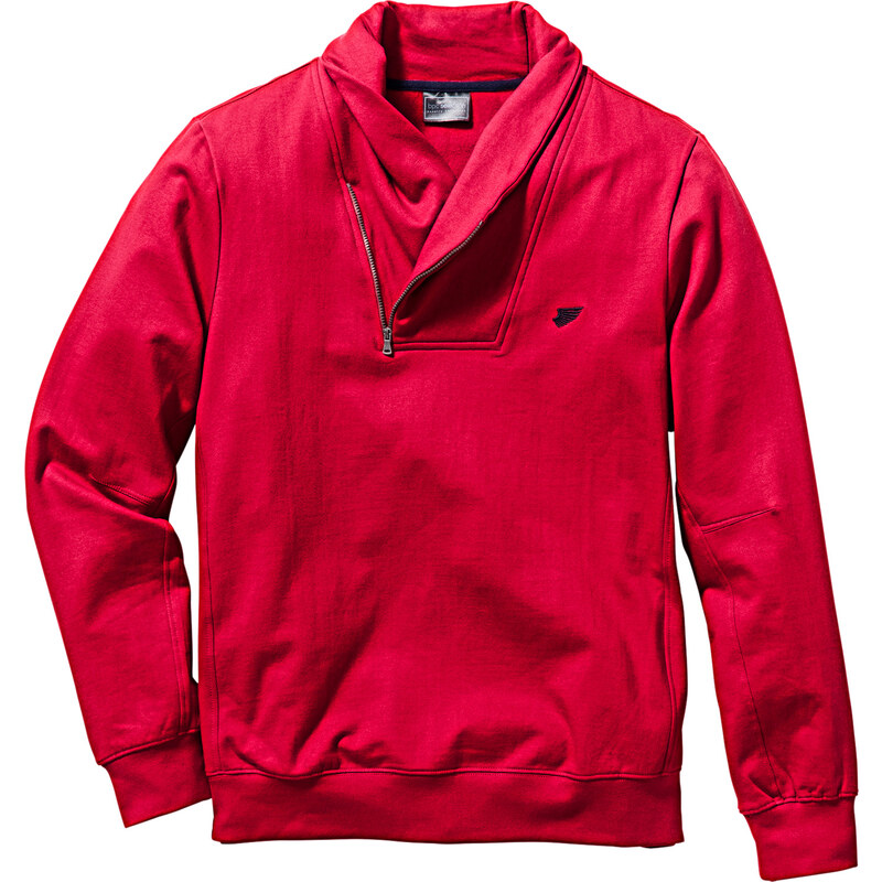 bpc selection Sweat-shirt à col châle Regular Fit rouge manches longues homme - bonprix