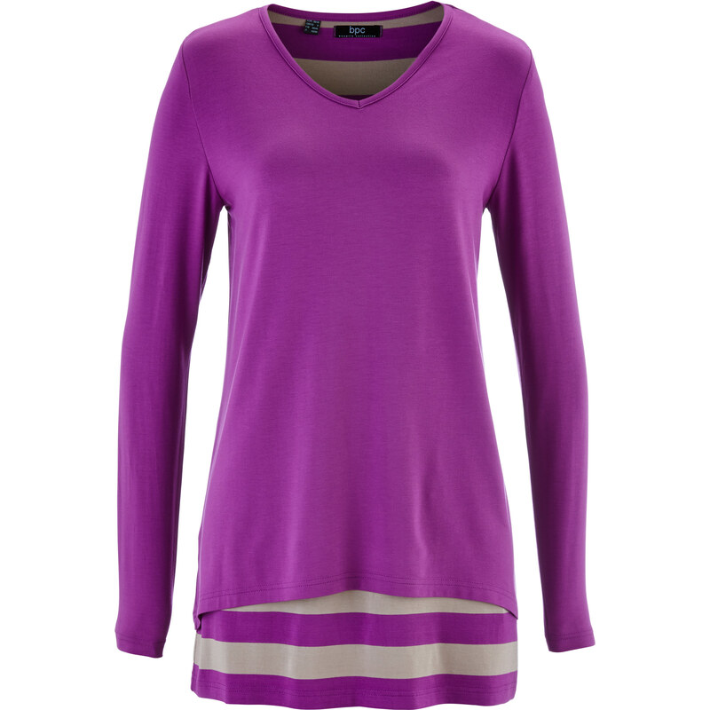 bpc bonprix collection T-shirt double épaisseur à manches longues violet femme - bonprix