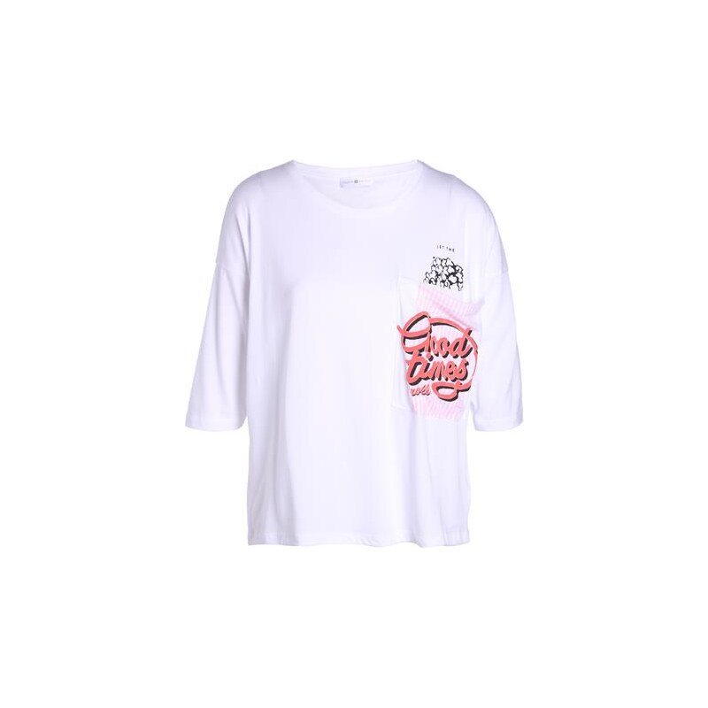 T-shirt pot pop-corn Blanc Coton - Femme Taille 0 - Cache Cache