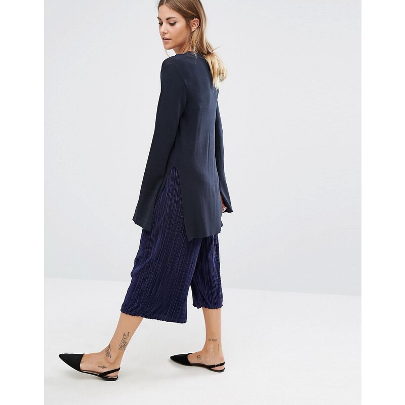 Fashion Union - Jupe-culotte plissée - Bleu marine