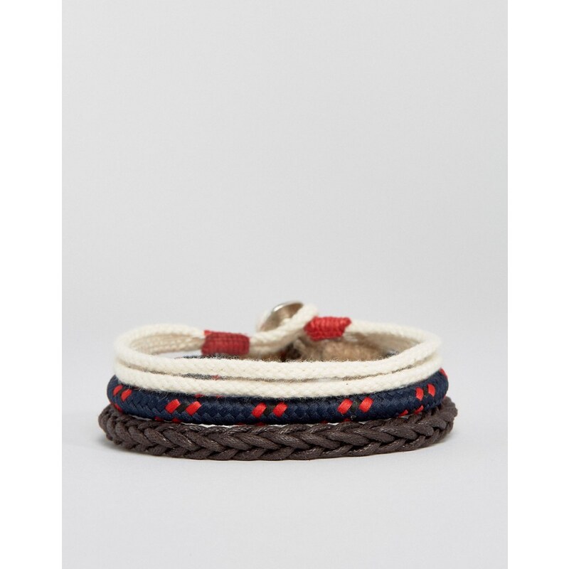 Hollister - Lot de 3 bracelets en corde - Multi