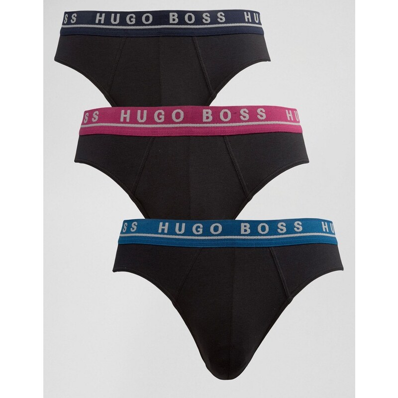 Boss By Hugo Boss - Lot de 3 slips en coton stretch - Noir