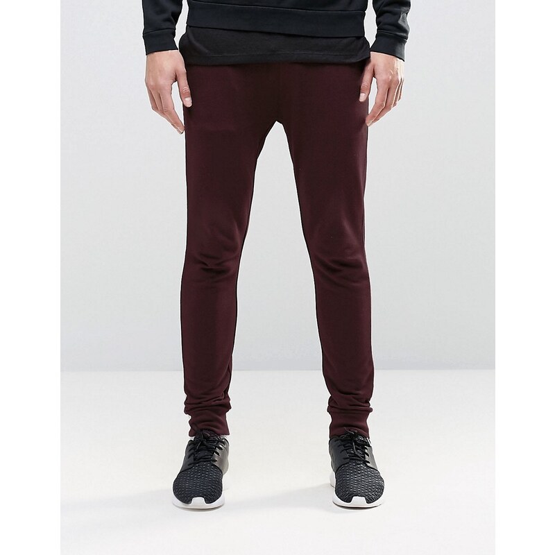 ASOS - Pantalon de survêtement ultra skinny - Bordeaux - Rouge