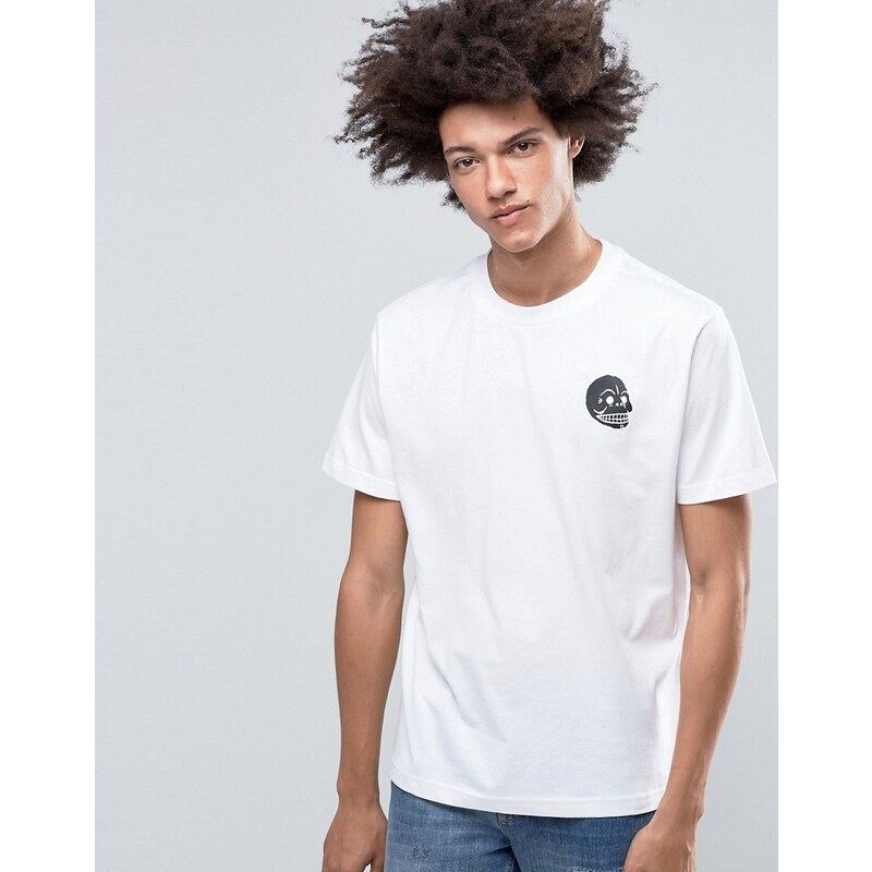 Cheap Monday - Fantastic - T-shirt à petite tête de mort - Blanc - Blanc