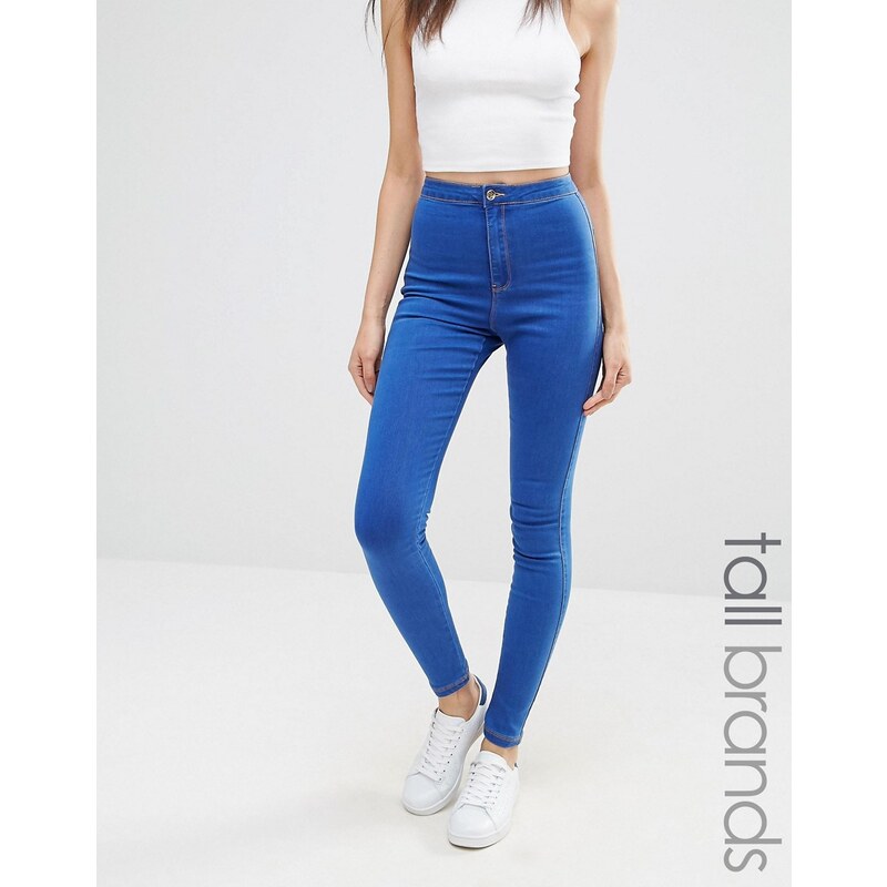 Missguided Tall - Vice - Jean tube taille haute - Bleu