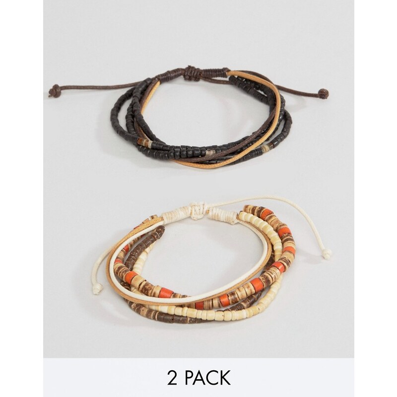 Classics 77 - Lot de bracelets avec cordon et perles de bois - Multi