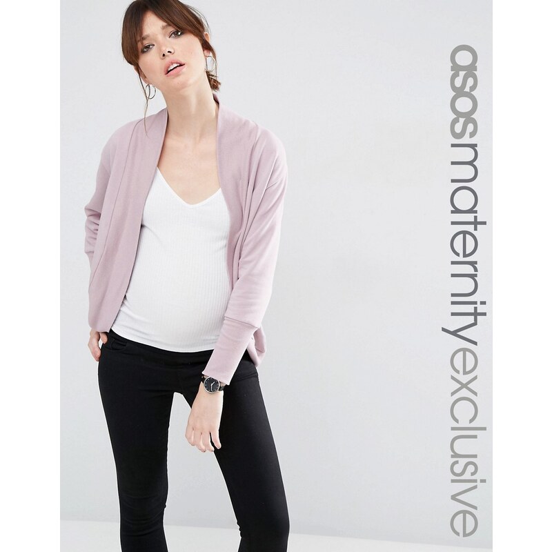 ASOS Maternity - Cardigan confort style sweat côtelé - Violet