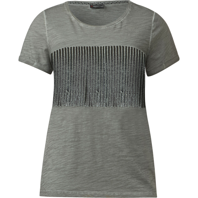 Street One - T-shirt à paillettes Gila - dusty olive