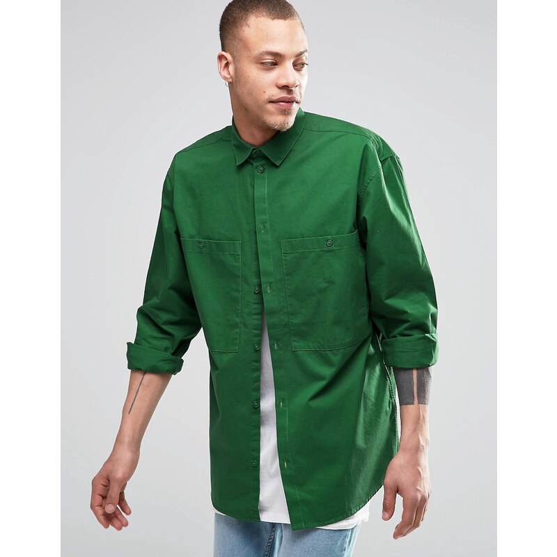 Weekday - Blood - Chemise coupe classique à 2 poches - Vert - Vert