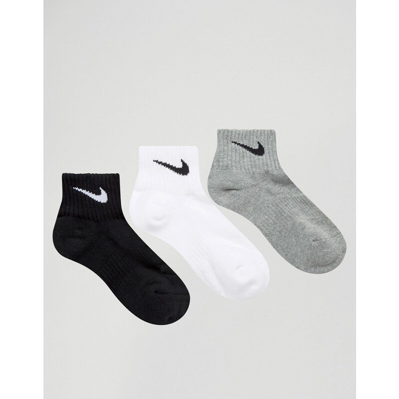 Nike - Lot de 3 paires de chaussettes basses avec rembourrage - Multi