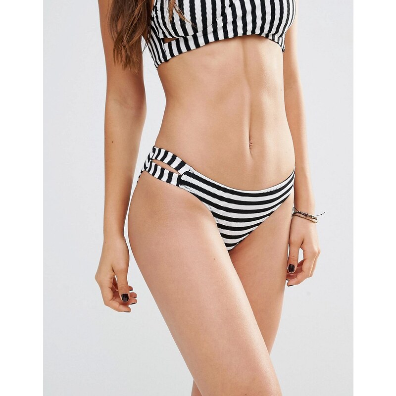 Vero Moda - Bas de bikini texturé avec rayures - Multi