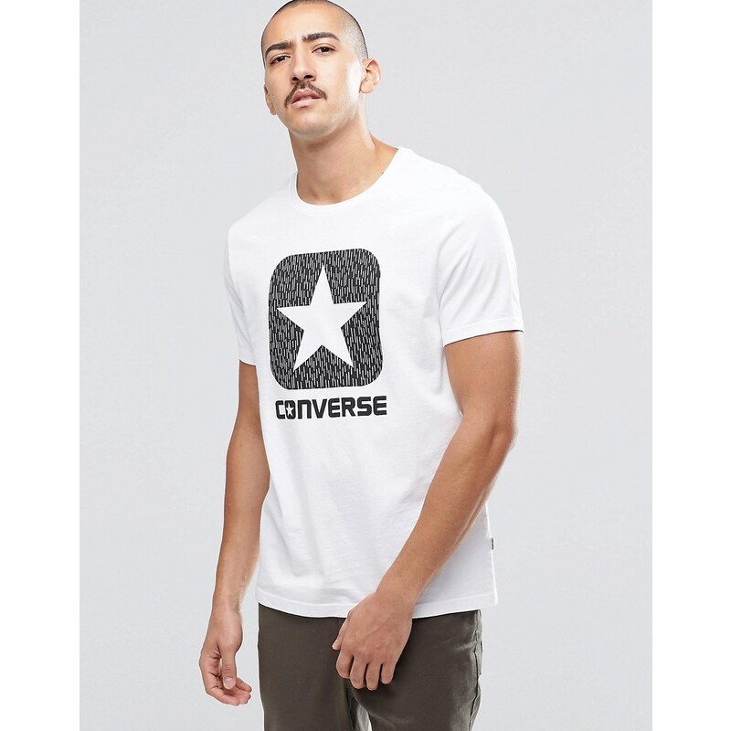 Converse - 10002801-A01 - T-shirt avec logo réfléchissant - Blanc - Blanc