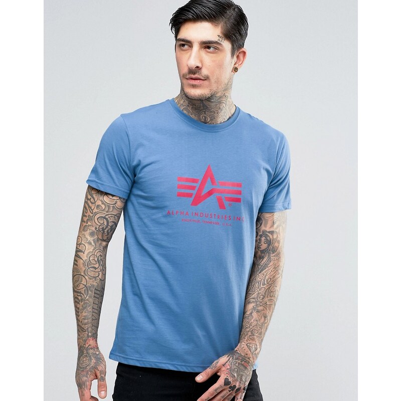 Alpha Industries - T-shirt coupe classique avec logo - Bleu - Bleu