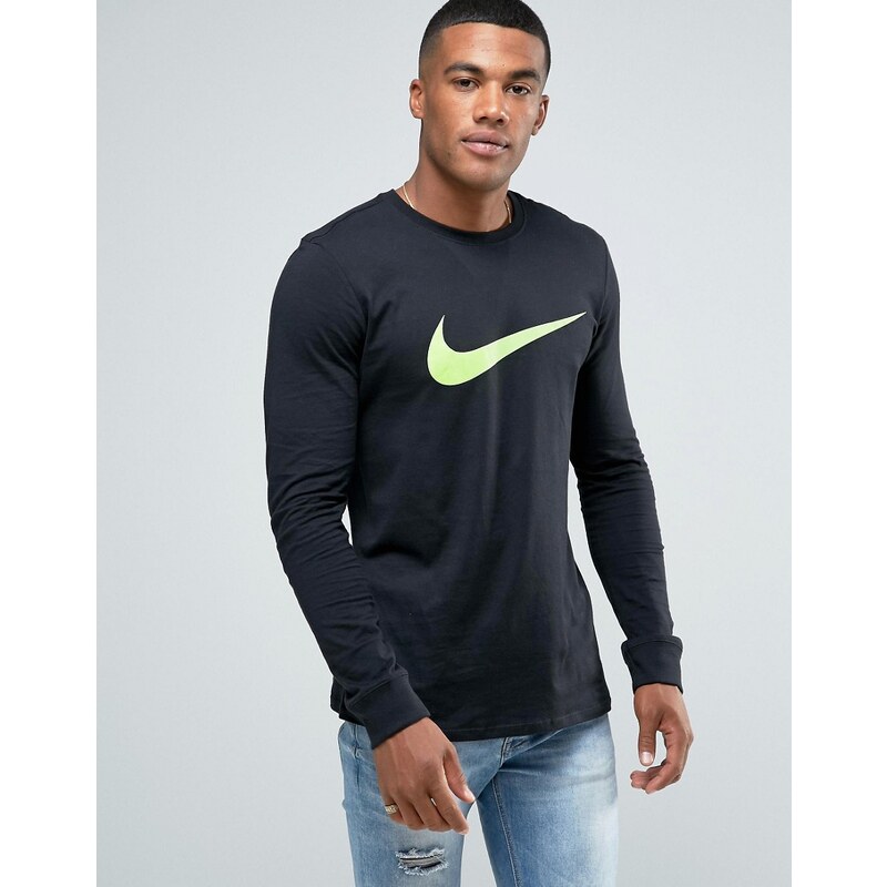 Nike - 709491-013 - Top manches longues avec logo virgule - Noir - Noir