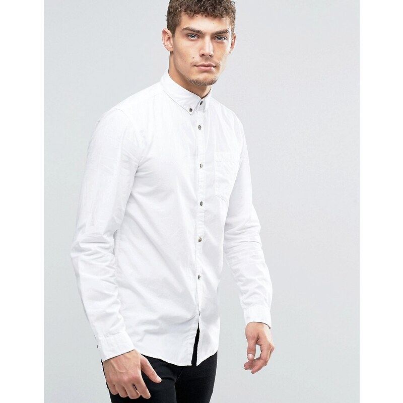 Jack & Jones - Originals - Chemise boutonnée avec poche - Blanc
