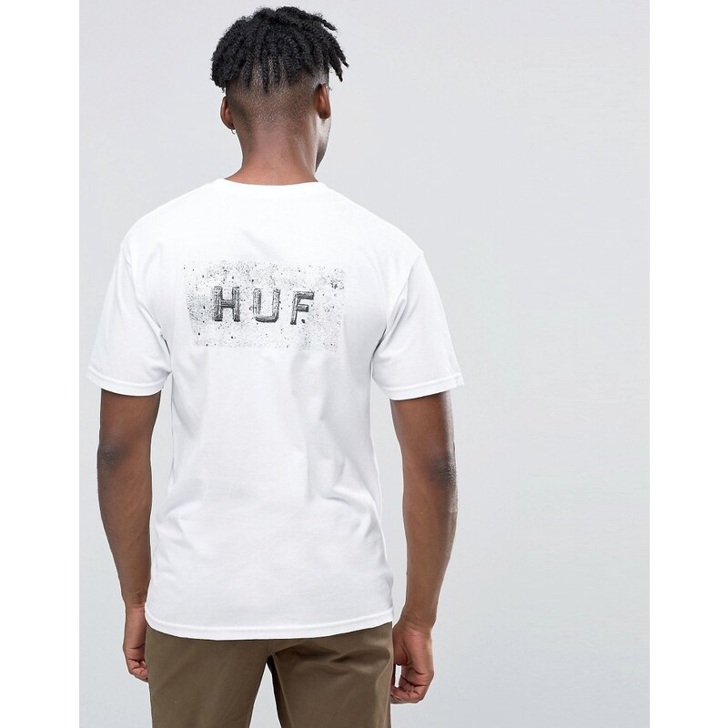 HUF - Concrete - T-shirt avec logo barre - Blanc