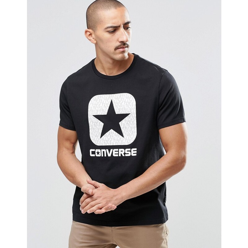Converse - 10002801-A02 - T-shirt avec logo réfléchissant - Noir - Noir