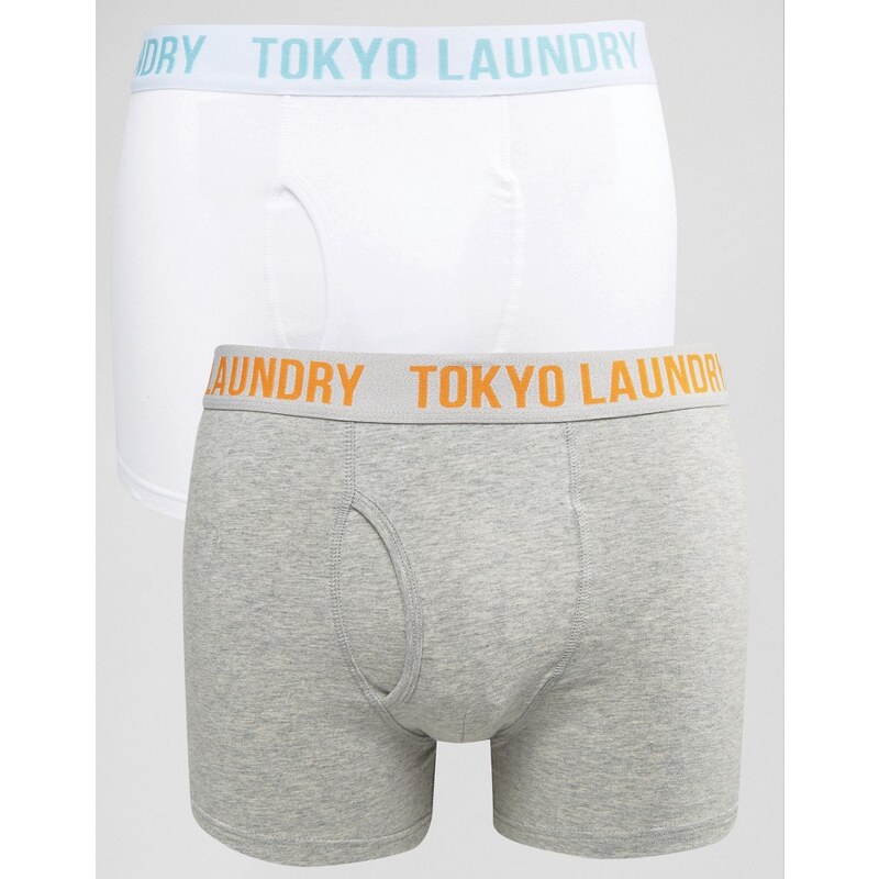 Tokyo Laundry - Lot de 2 boxers boutonnés - Gris