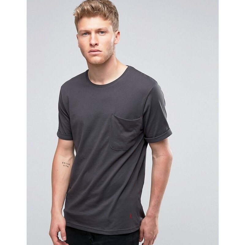 Ringspun - T-Shirt à poche ample - Noir