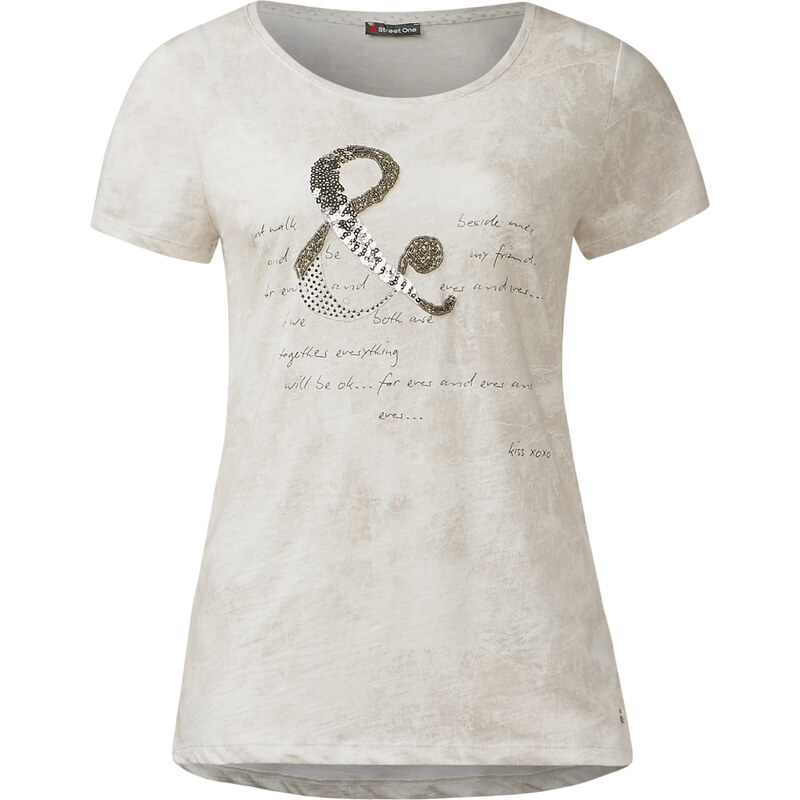 Street One - T-shirt à paillettes Gisela - blanc