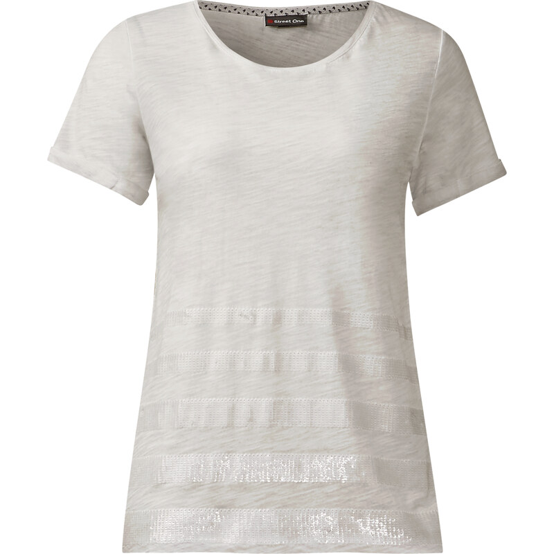 Street One - T-shirt à paillettes Gila - blanc