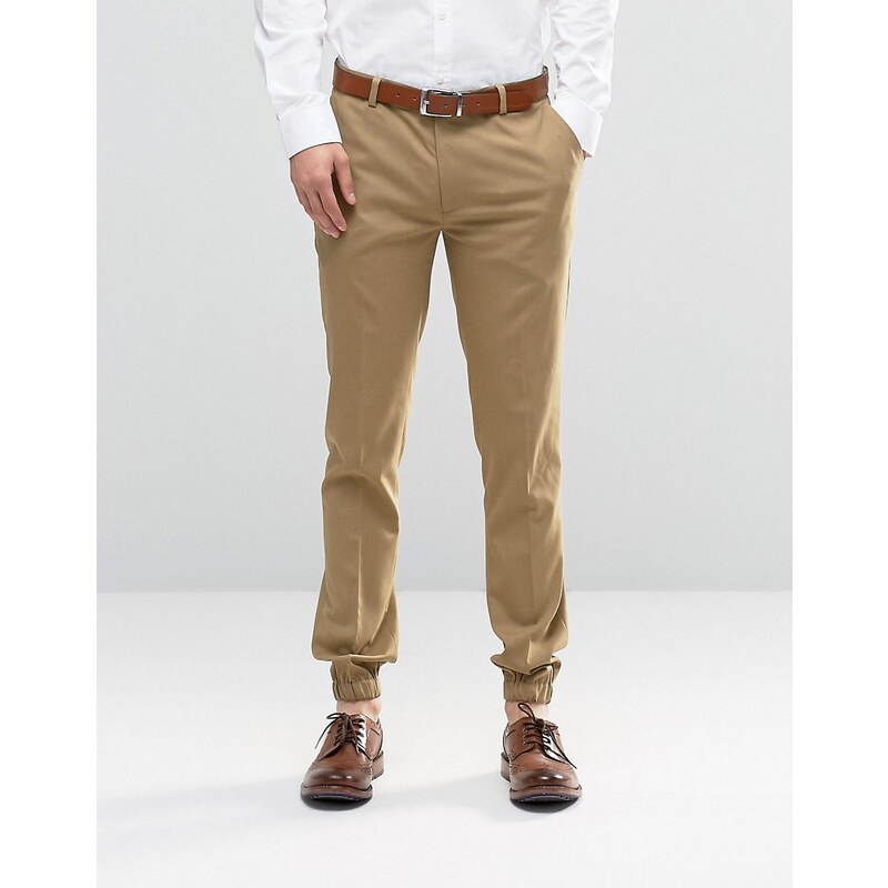 ASOS - Pantalon de survêtement habillé super skinny - Marron - Marron