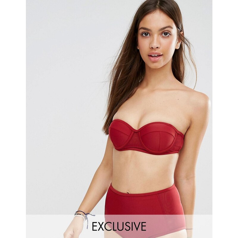 South Beach - Mix & Match - Boost - Haut de bikini bandeau - Rouge - Rouge