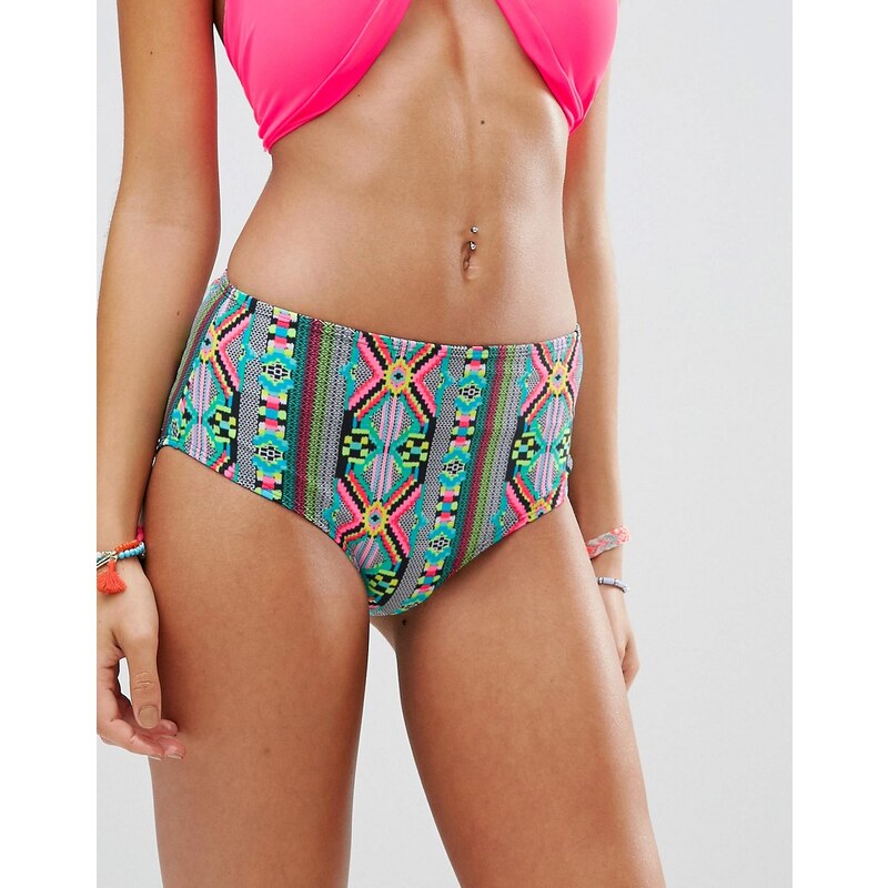 South Beach - Bas de bikini taille mi-haute à imprimé varié - Multi