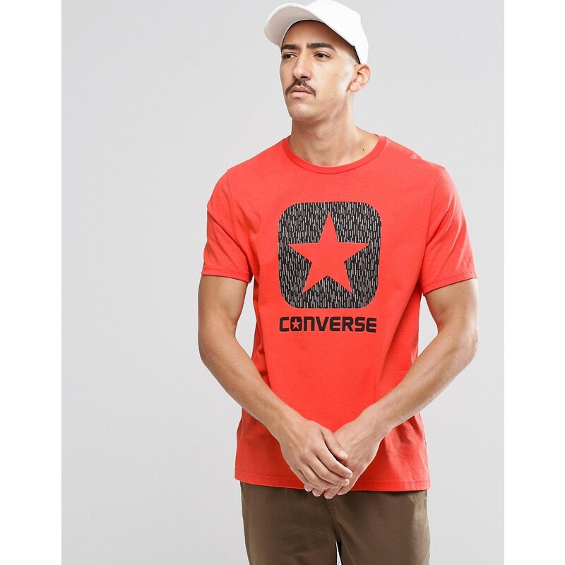 Converse - 10002801-A03 - T-shirt avec logo réfléchissant - Rouge - Rouge
