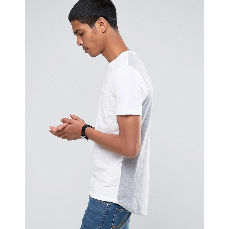 Celio - T-shirt ras de cou réversible en coton - Blanc