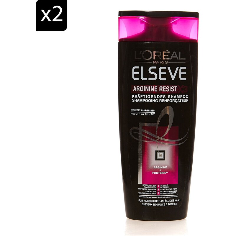 L'Oréal Paris Lot de 2 Shampooings Arginine Resist - 250 ml
