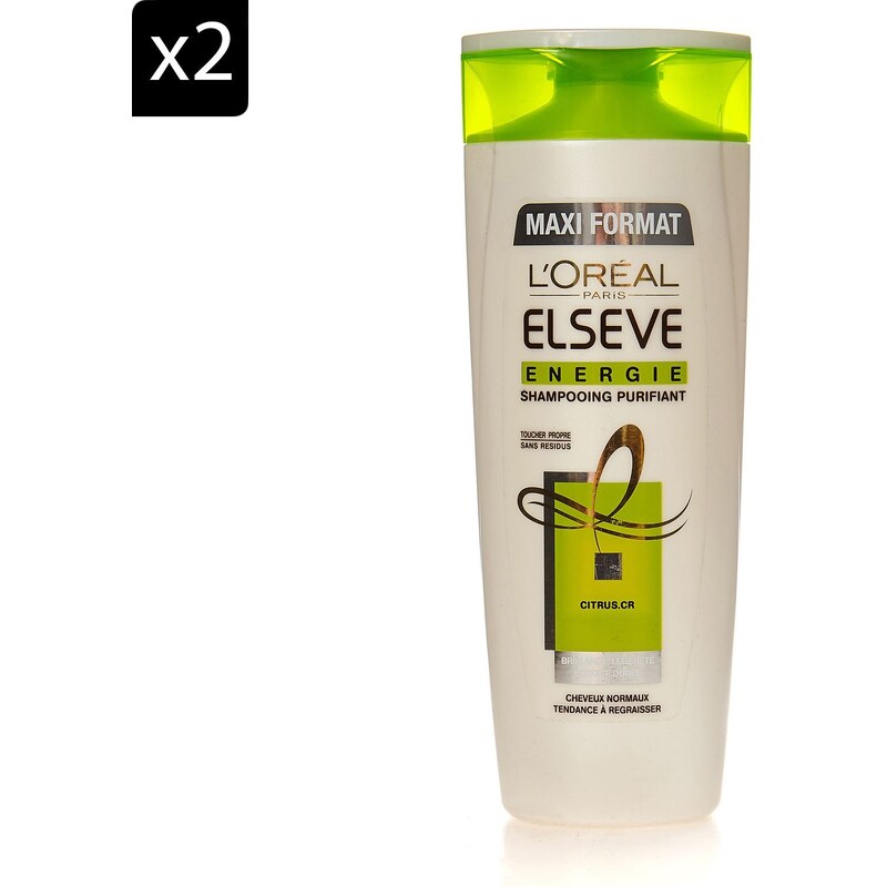 L'Oréal Paris Lot de 2 shampoings Energie citrus - 400 ml