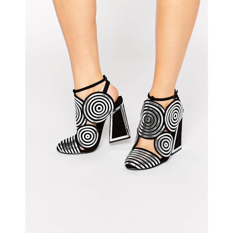 Kat Maconie - Frida - Chaussures à talons en cuir avec spirales argentées - Noir - Noir