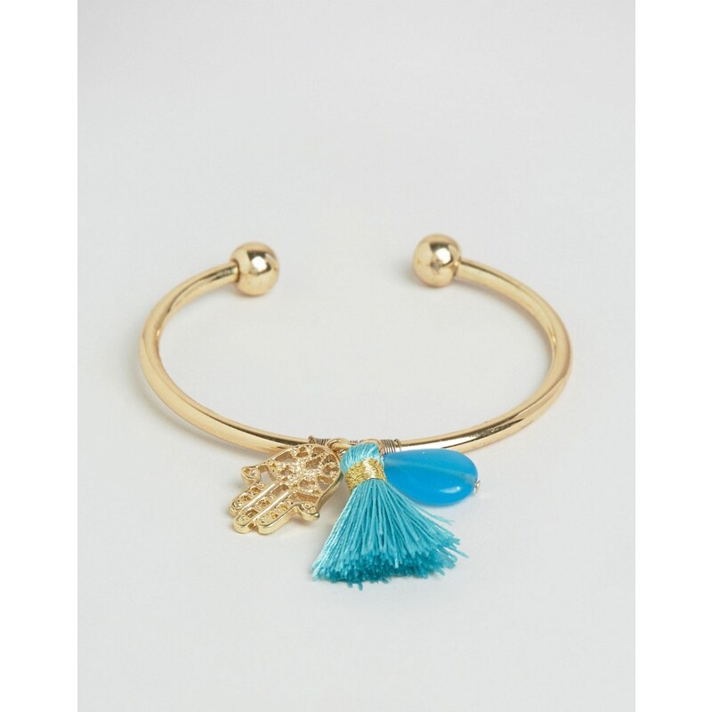 Cara Jewellery Cara NY - Bracelet avec pampille et main de Fatma - Doré