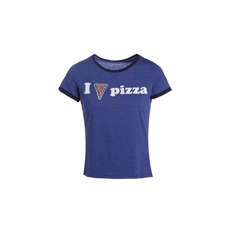 T-shirt I love pizza Bleu Polyester - Femme Taille 0 - Cache Cache