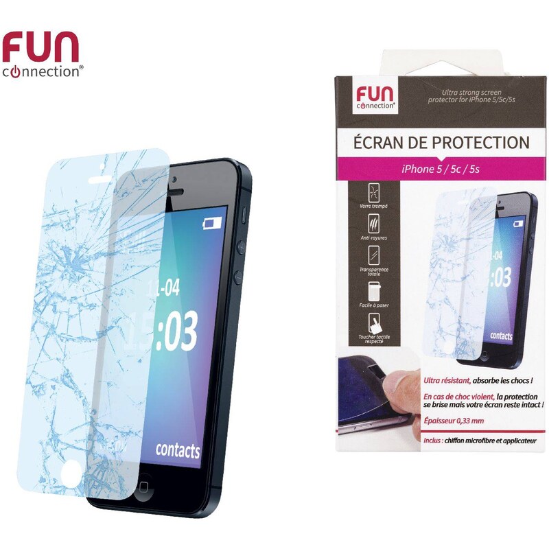 Fun Connection Protection écran iPhone 5/5C-S - transparent