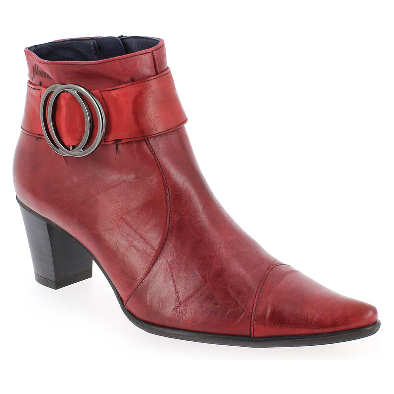 Boots Femme Dorking en Cuir Rouge