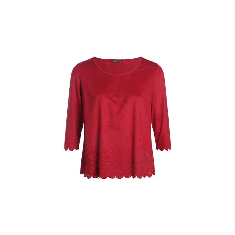 T-shirt suédine perforée Rouge Elasthanne - Femme Taille 5 - Bréal