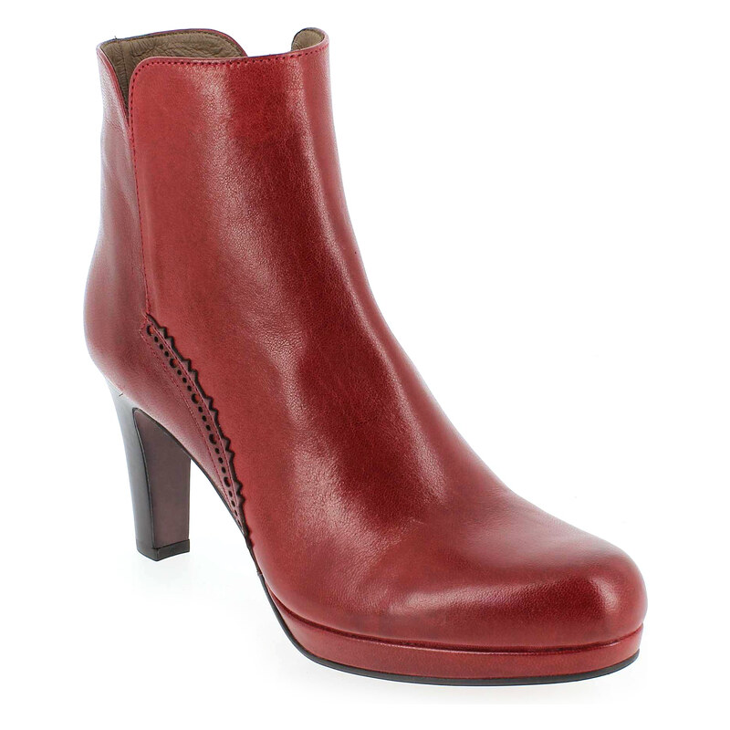 Boots Rosemetal J1216C Rouge pour Femme en Cuir - Promo