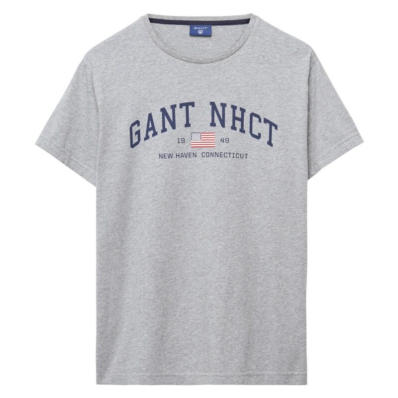 GANT T-shirt Nhct à Manches Courtes - Grey Melange