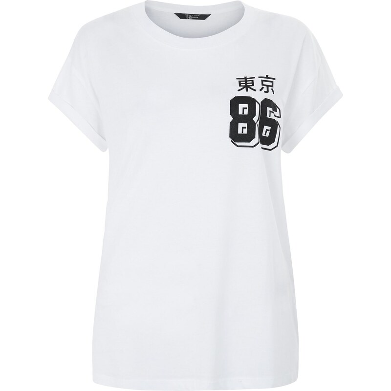 New Look T-shirt Ado blanc imprimé 'tokyo 86'