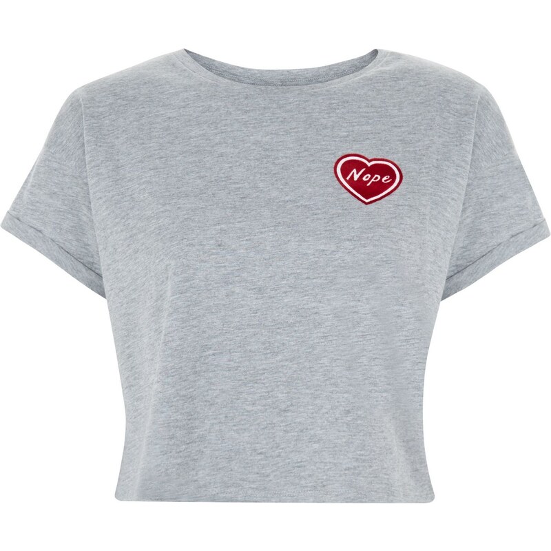 New Look T-shirt Ado gris avec cœur