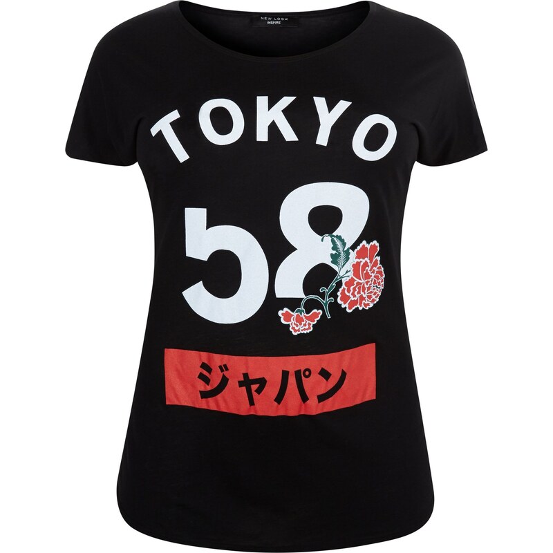 New Look T-shirt Tall noir à imprimé « Tokyo >